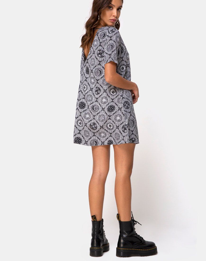 Crosena Dress in Astrology Black sold by Motel Rocks product image thumbnail 4