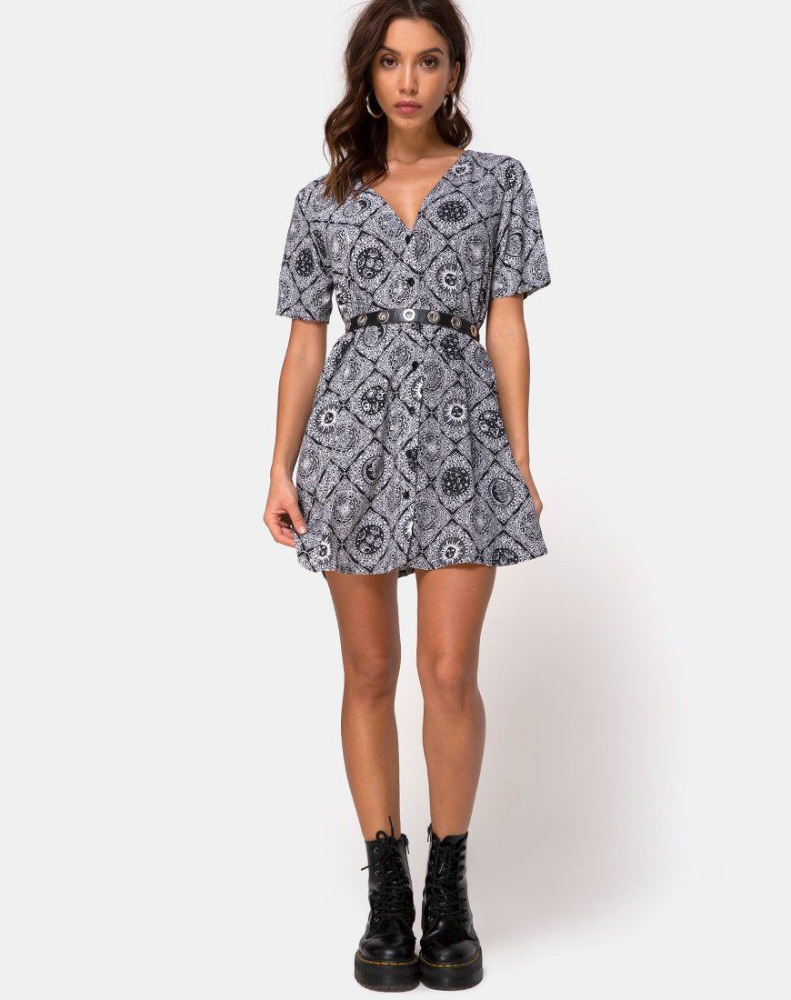 Crosena Dress in Astrology Black sold by Motel Rocks product image thumbnail 3