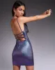 Bexley Mini Dress in Holographic Purple sold by Motel Rocks