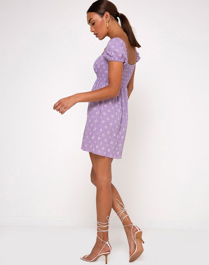 Eldre Dress in Daisy Field Lavender sold by Motel Rocks product image thumbnail 4