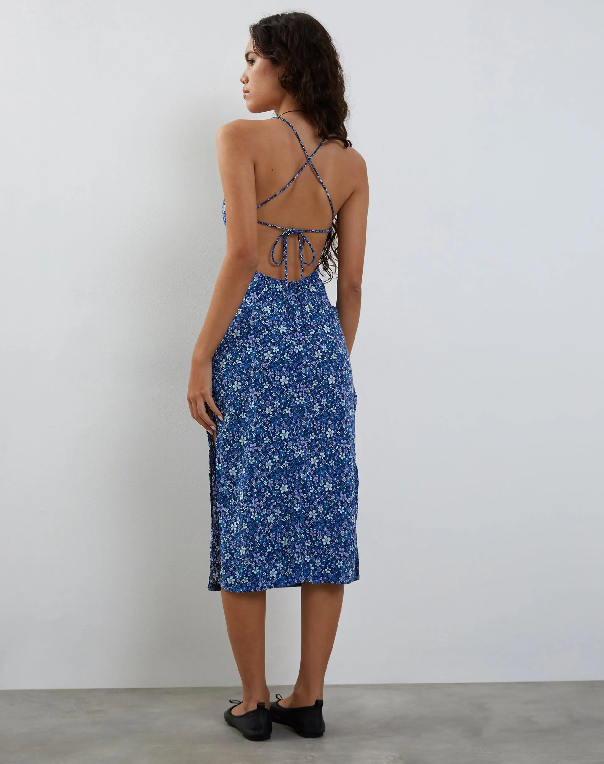 Nosita Midi Dress in Retro Blue sold by Motel Rocks product image thumbnail 3