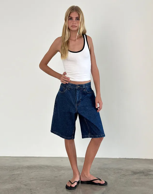 Jastiya Vest Top in White with Black Binding made by Motel Rocks