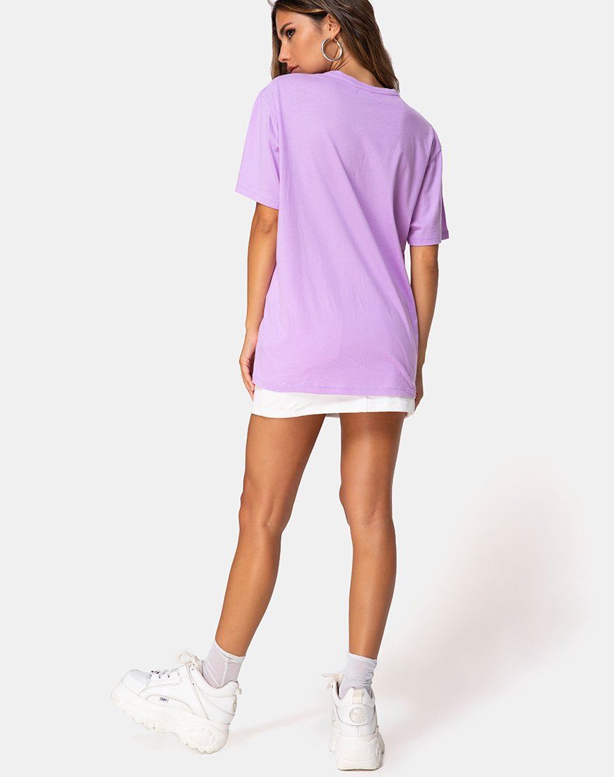 Oversize Basic Tee in Lilac with Angel Embro sold by Motel Rocks product image thumbnail 4