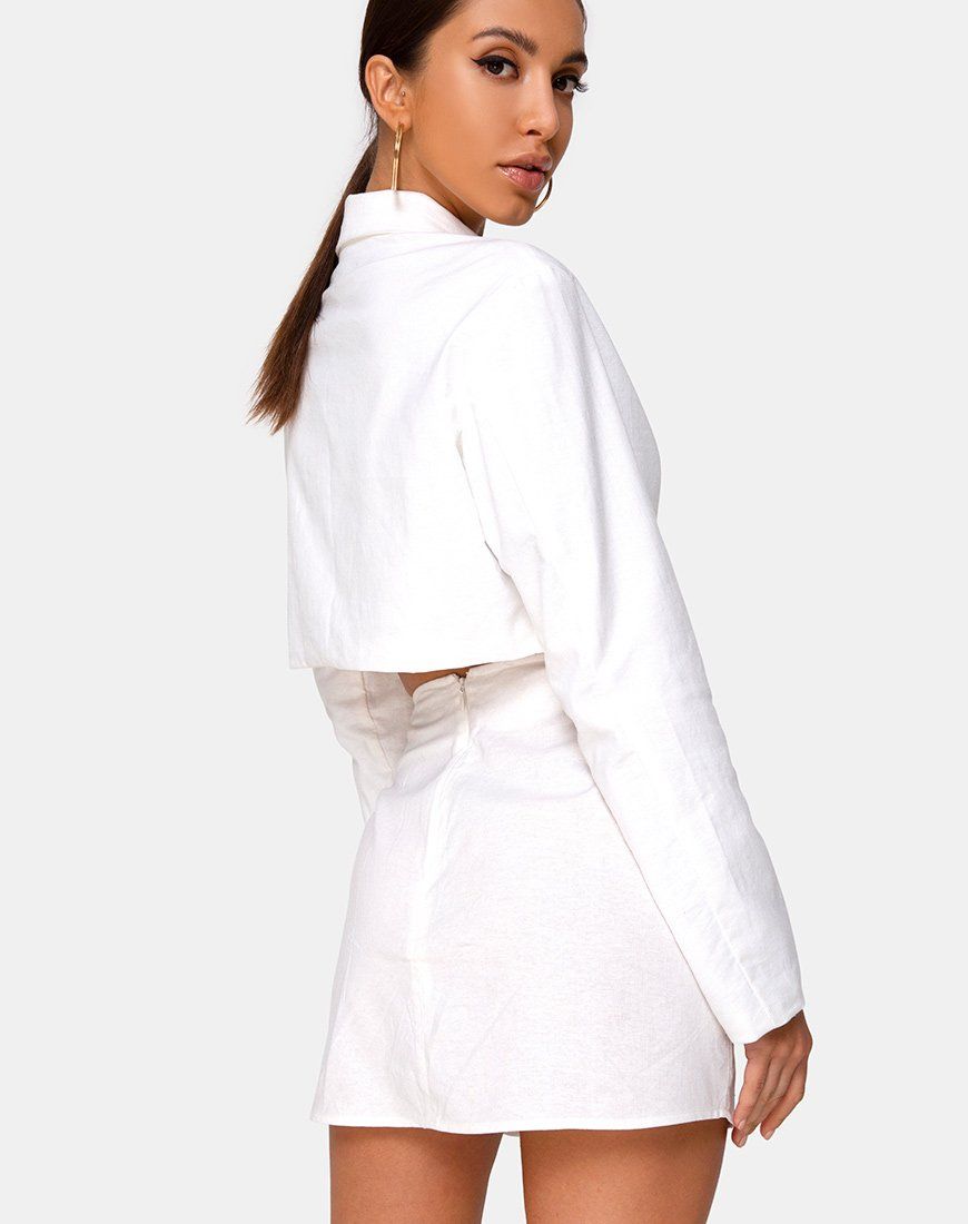 Sheny Mini Skirt in Ivory sold by Motel Rocks product image thumbnail 3