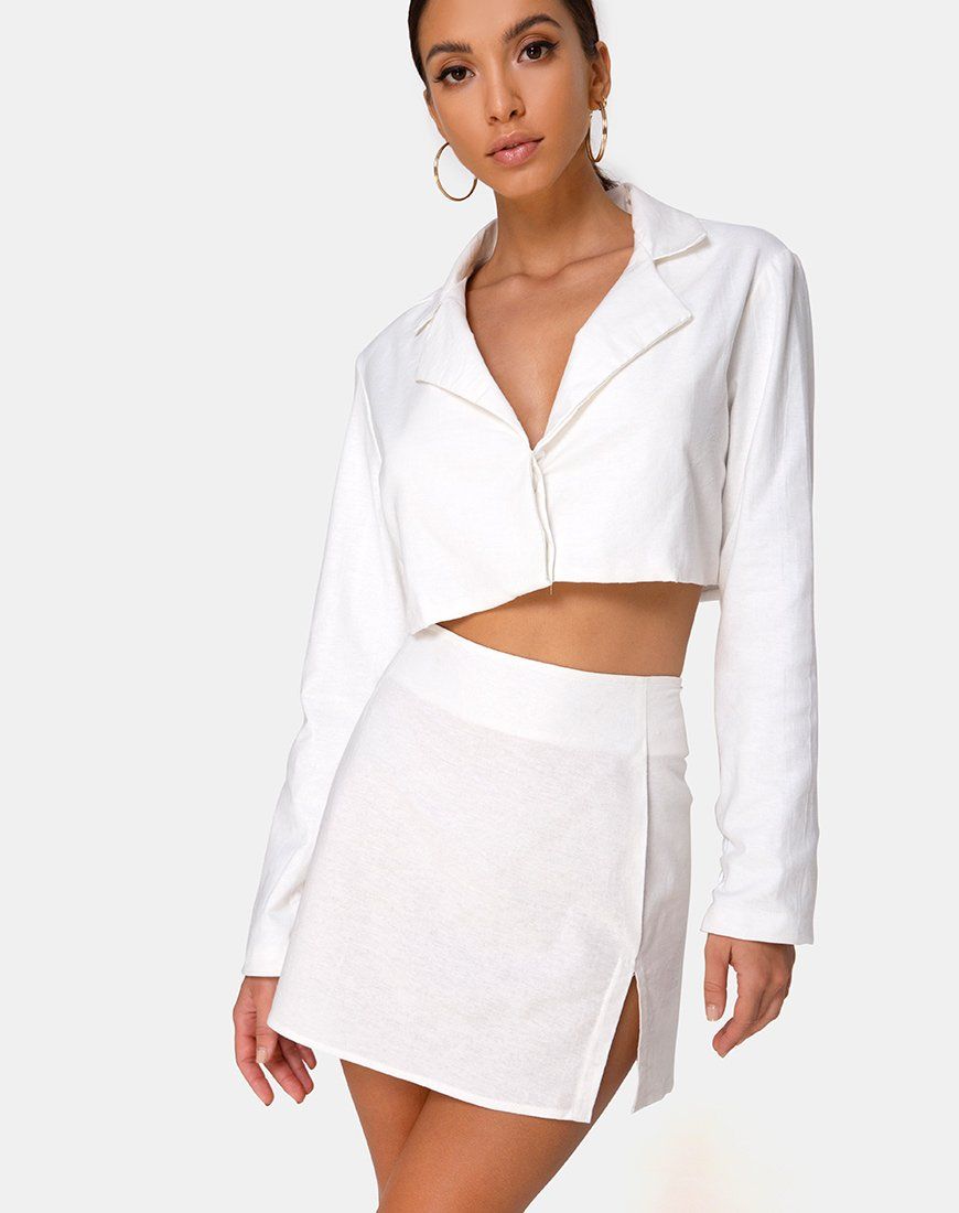 Sheny Mini Skirt in Ivory sold by Motel Rocks product image thumbnail 2