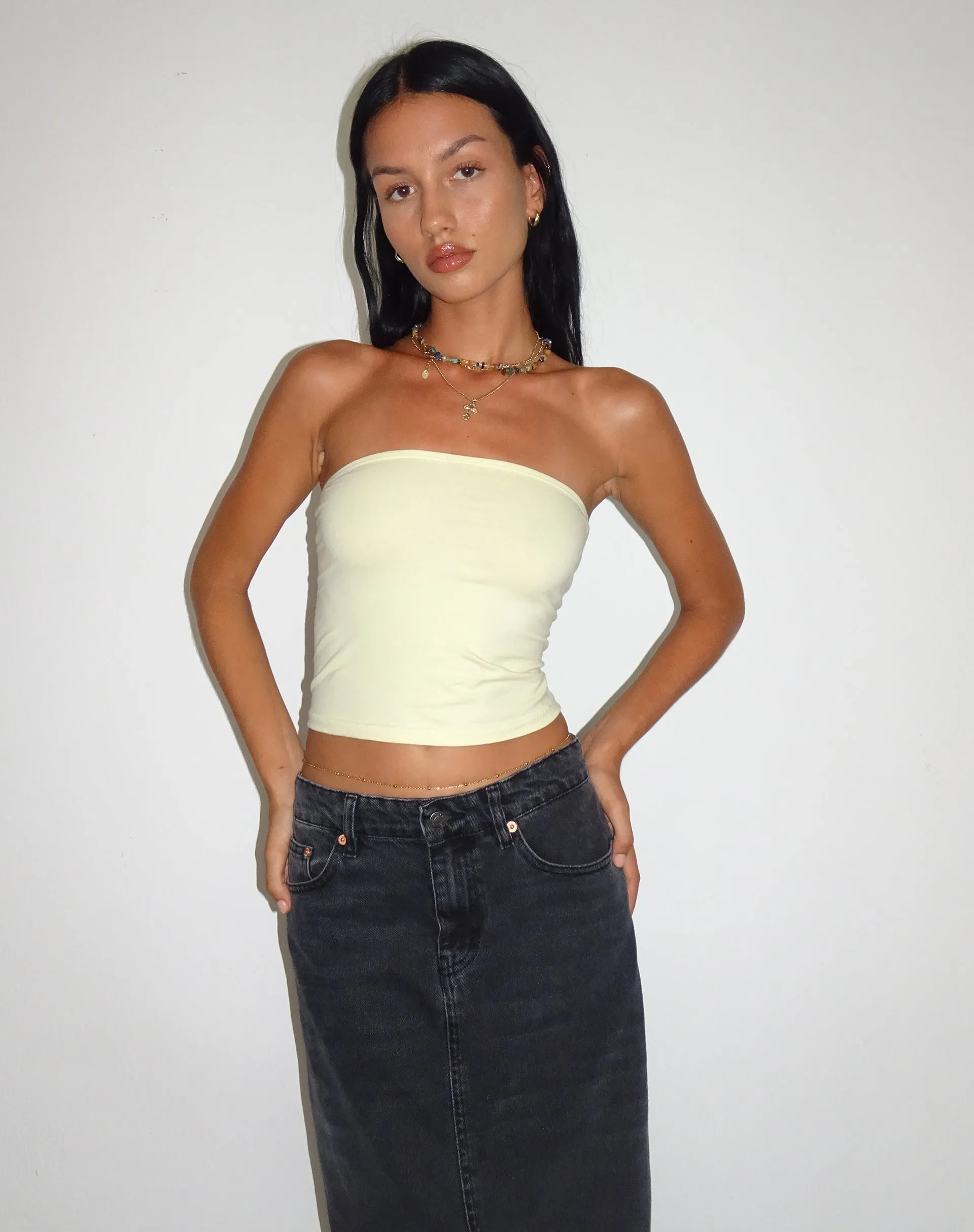 Shae Bandeau Top in Buttercream sold by Motel Rocks product image thumbnail 2