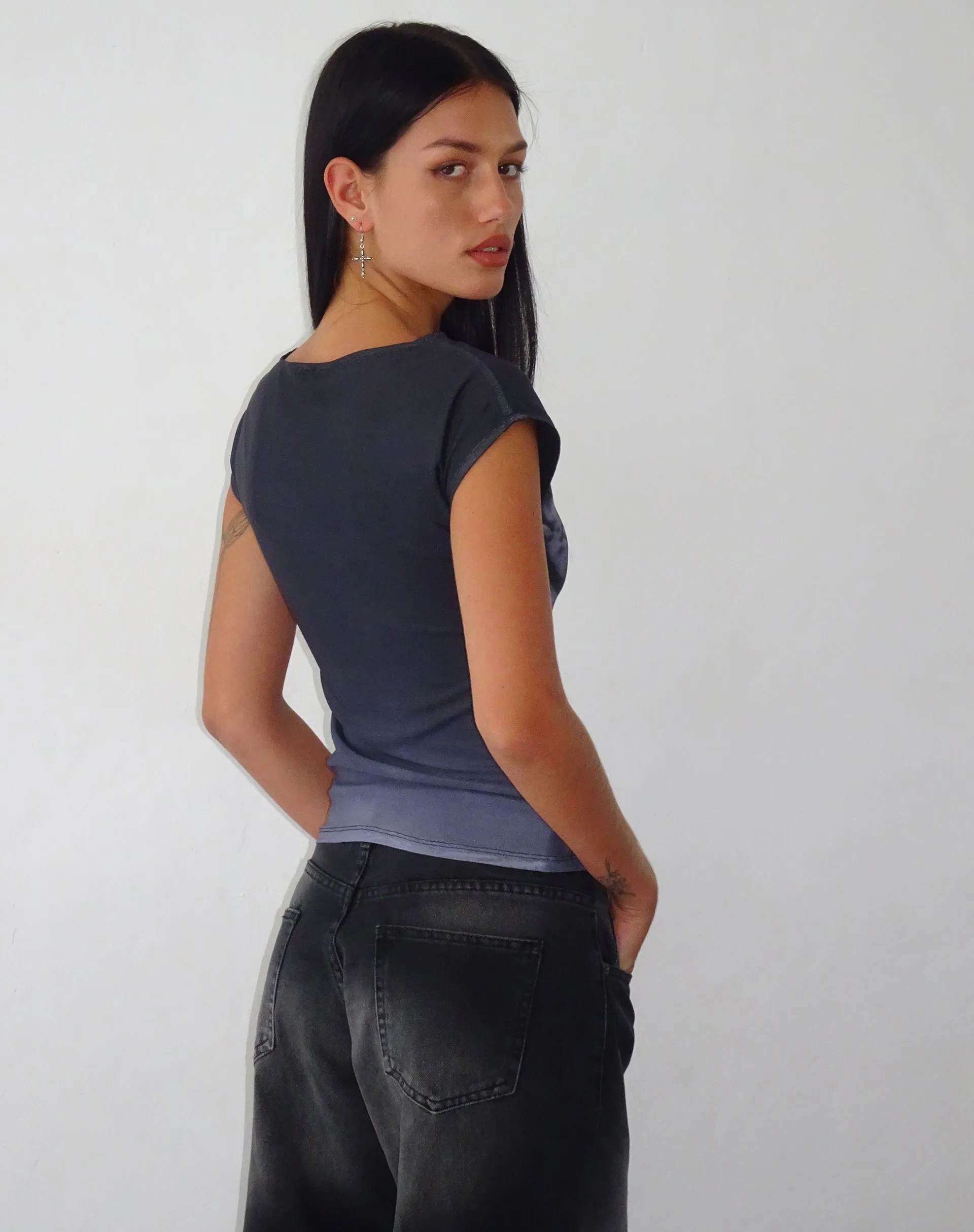 Nova Top with Lace Scan Motif in Black sold by Motel Rocks product image thumbnail 4