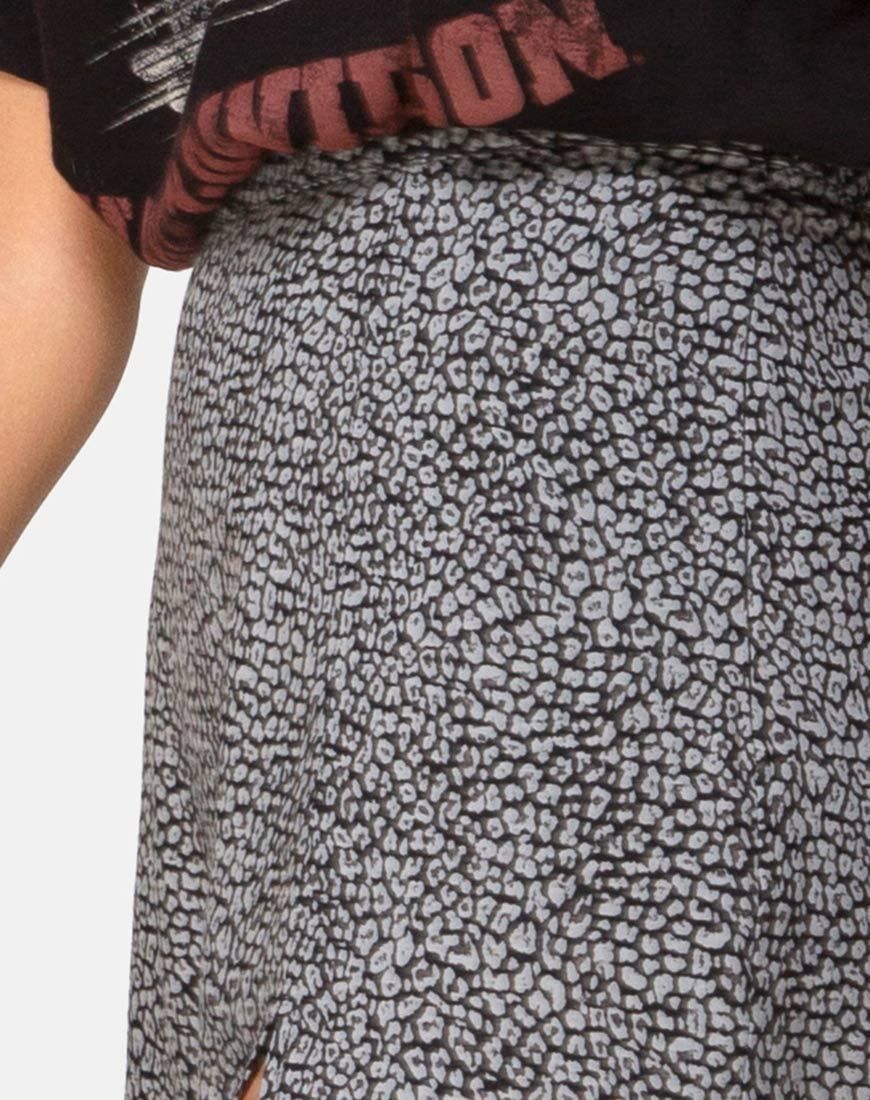Saika Midi Skirt in Ditsy Leopard Grey sold by Motel Rocks product image thumbnail 5