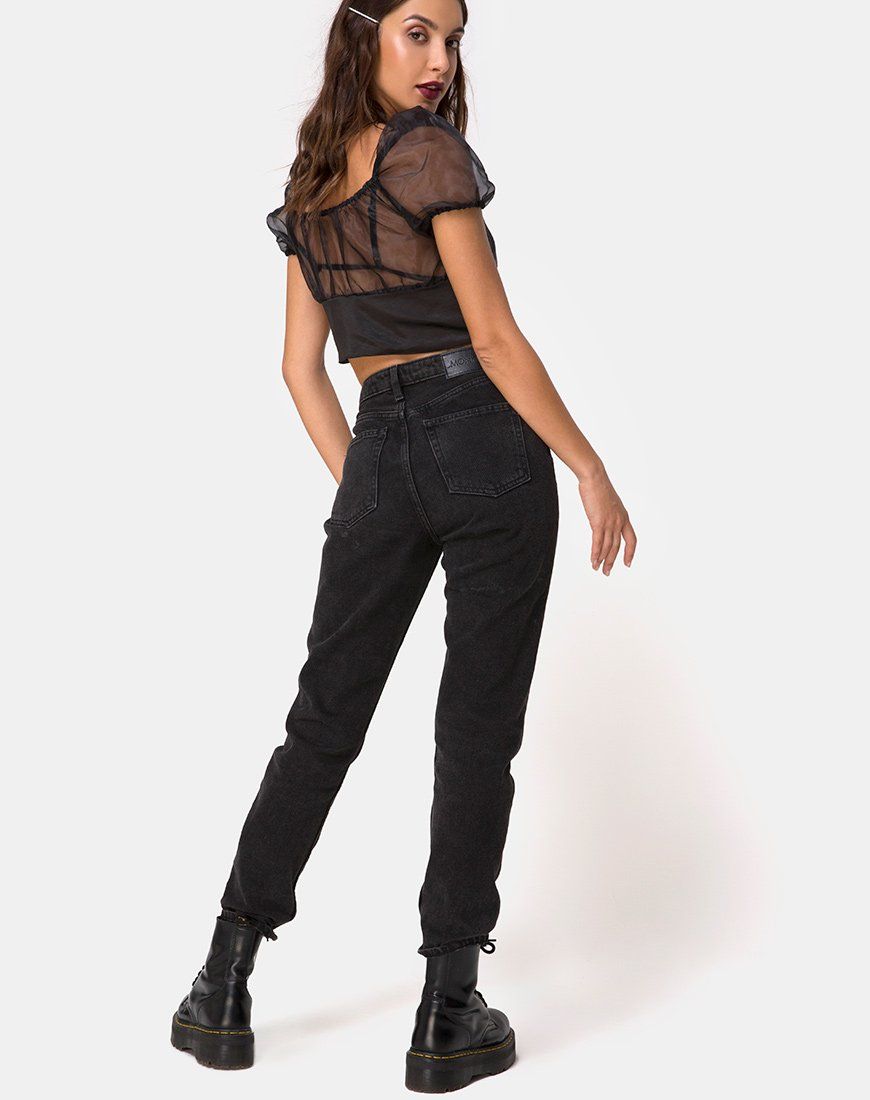 Ruina Top in Satin Black sold by Motel Rocks product image thumbnail 4