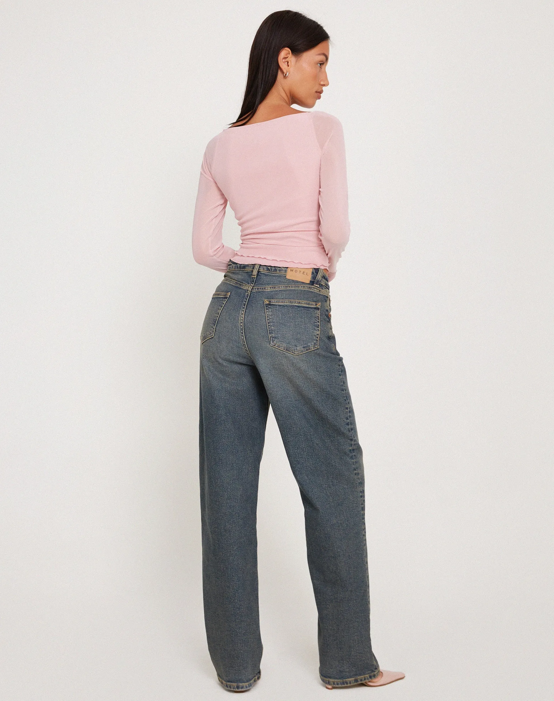 Mahira Long Sleeve Mesh Top in Pink sold by Motel Rocks product image thumbnail 5