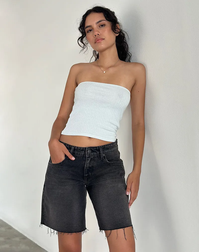 Peggy Bandeau Top in Pointelle Soft Blue sold by Motel Rocks product image thumbnail 2