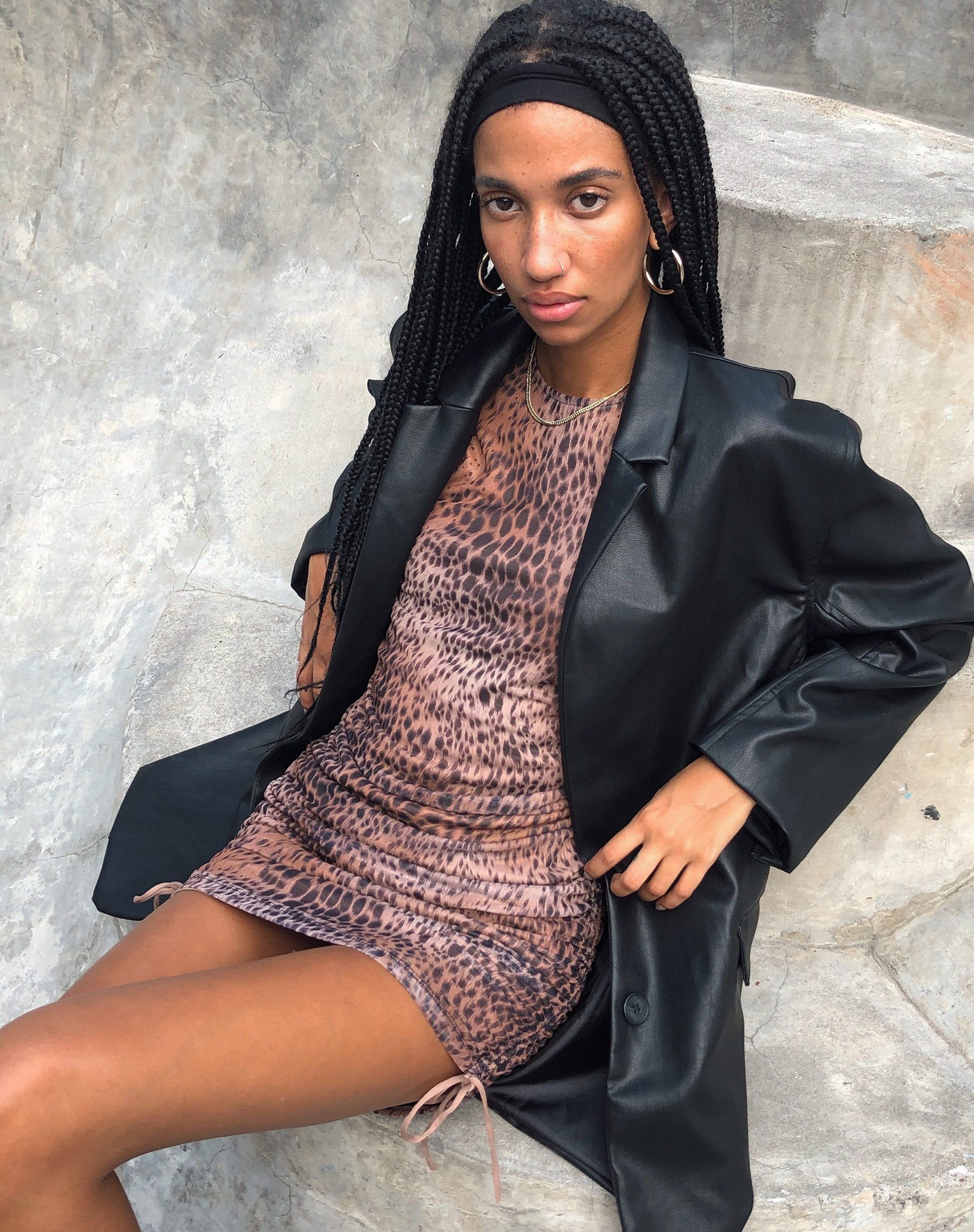 Ardilla Bodycon Dress in Gradient Cheetah Brown sold by Motel Rocks product image thumbnail 3