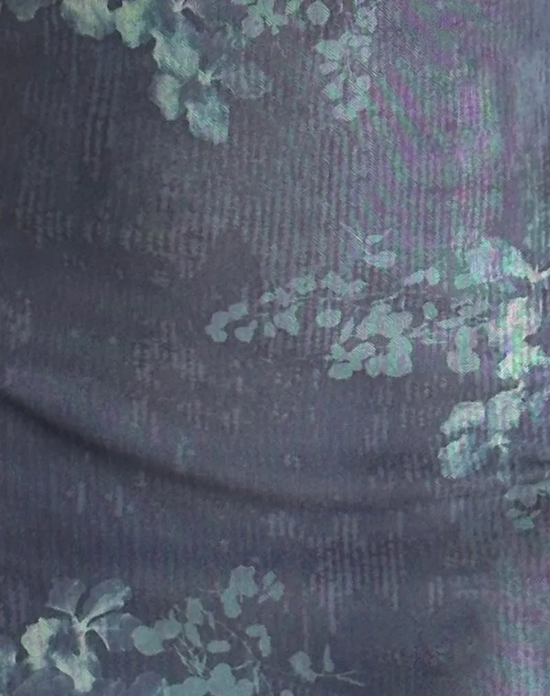 Sevila Long Sleeve Mini Dress in Faded Botanical Green sold by Motel Rocks product image thumbnail 5