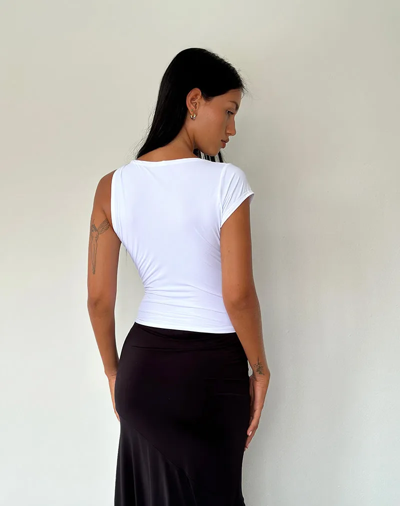 Dannas Asymmetric Top in White sold by Motel Rocks product image thumbnail 4