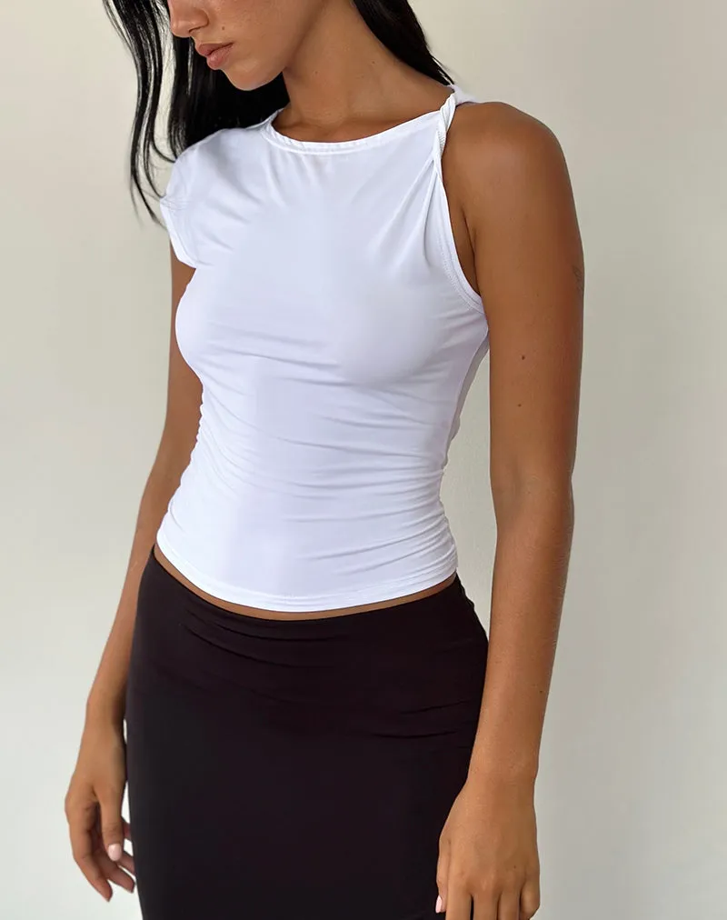 Dannas Asymmetric Top in White sold by Motel Rocks product image thumbnail 2