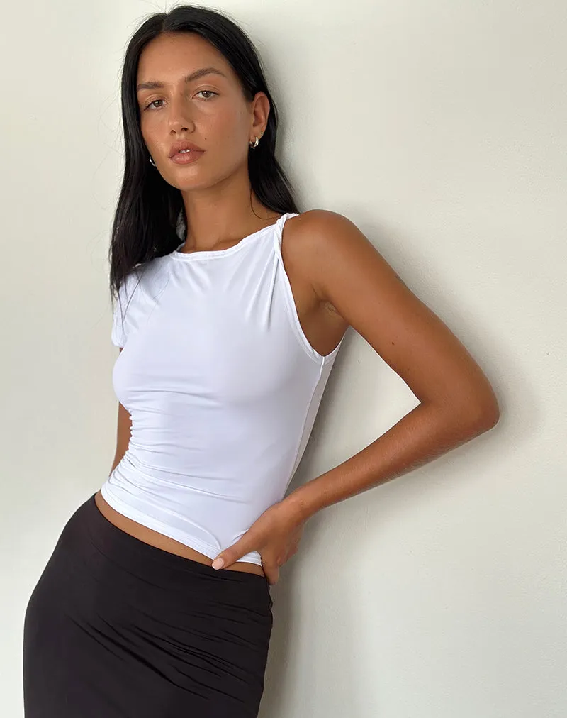 Dannas Asymmetric Top in White sold by Motel Rocks product image thumbnail 3