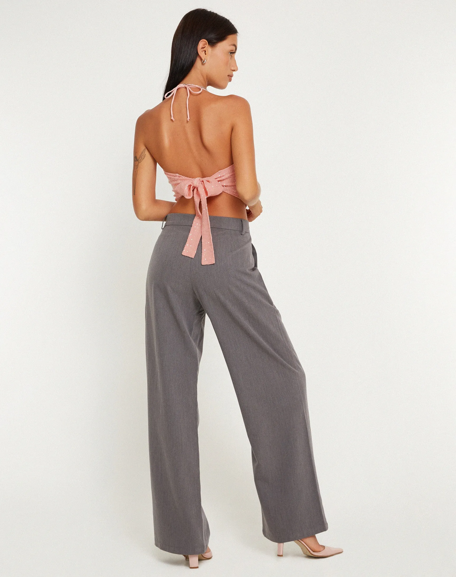 Urban X Motel Ketida Crop Top in Drape Sequin Pink sold by Motel Rocks product image thumbnail 5