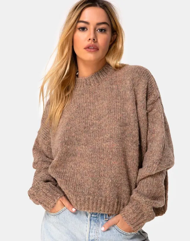 Margo Jumper in Knit Tan sold by Motel Rocks