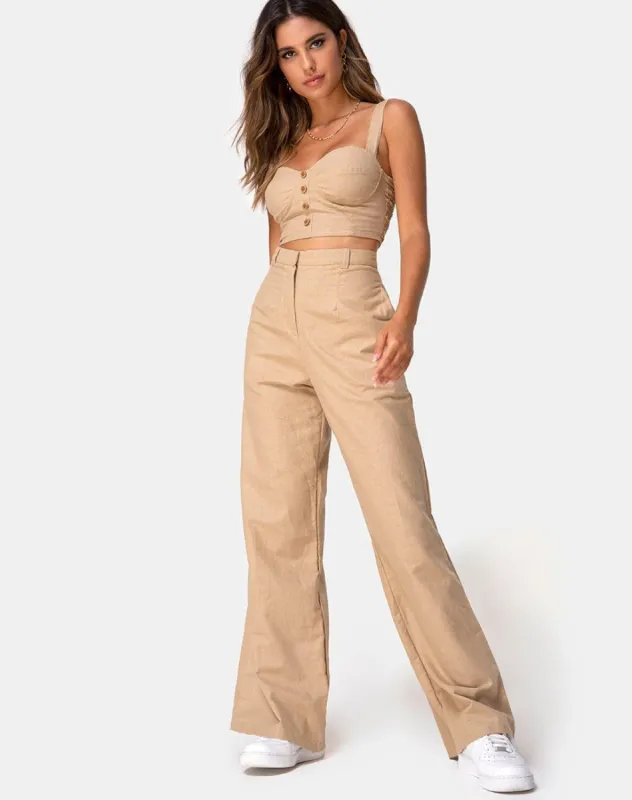 Tanira Trouser in Taupe sold by Motel Rocks