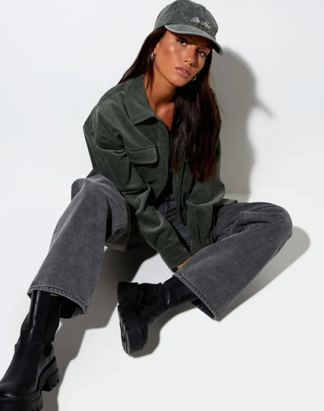 Vintage Hat in Forest Green with 'Be Nice' Embro made by Motel Rocks