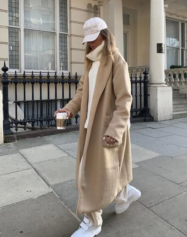 Duster Coat in Woven Tan sold by Motel Rocks