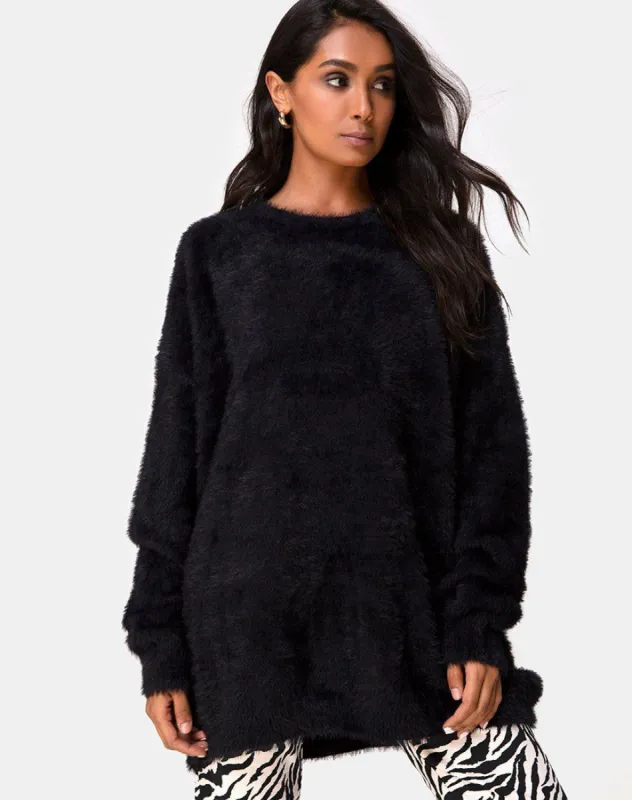 Edgen Jumper in Knit Black sold by Motel Rocks