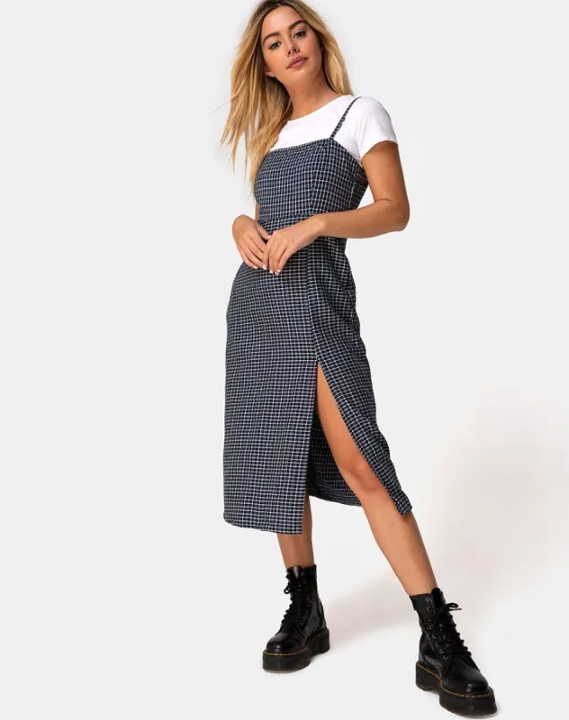 Kaoya Dress in Check Green Black sold by Motel Rocks