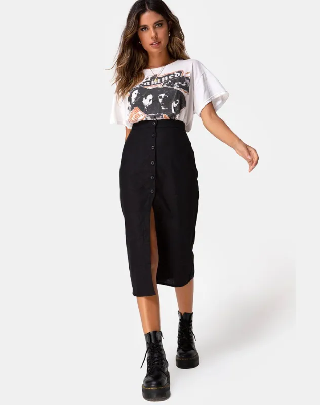 Kaisa Midi Skirt in Black sold by Motel Rocks