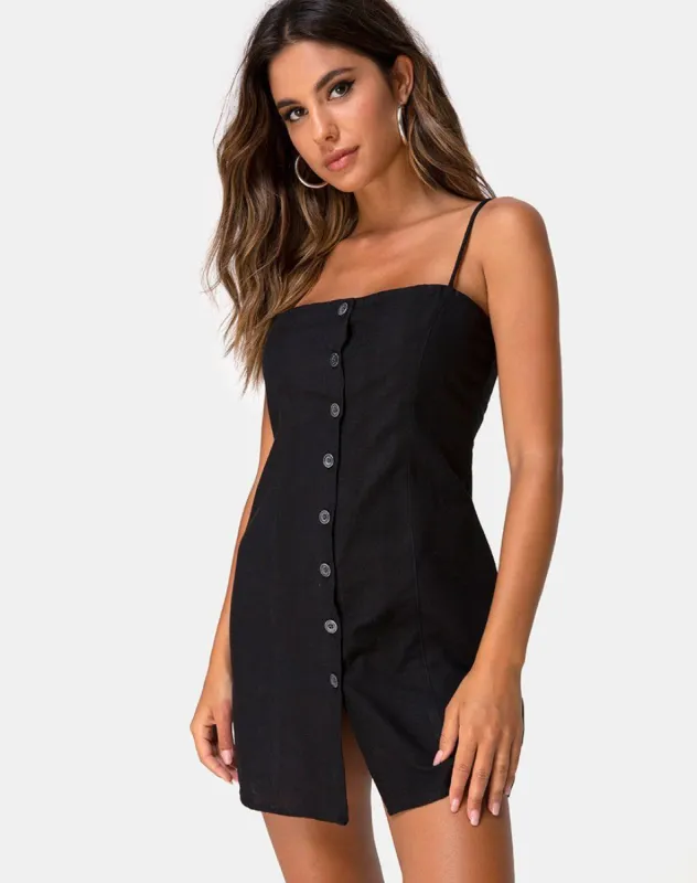 Kaira Slip Dress in Black sold by Motel Rocks
