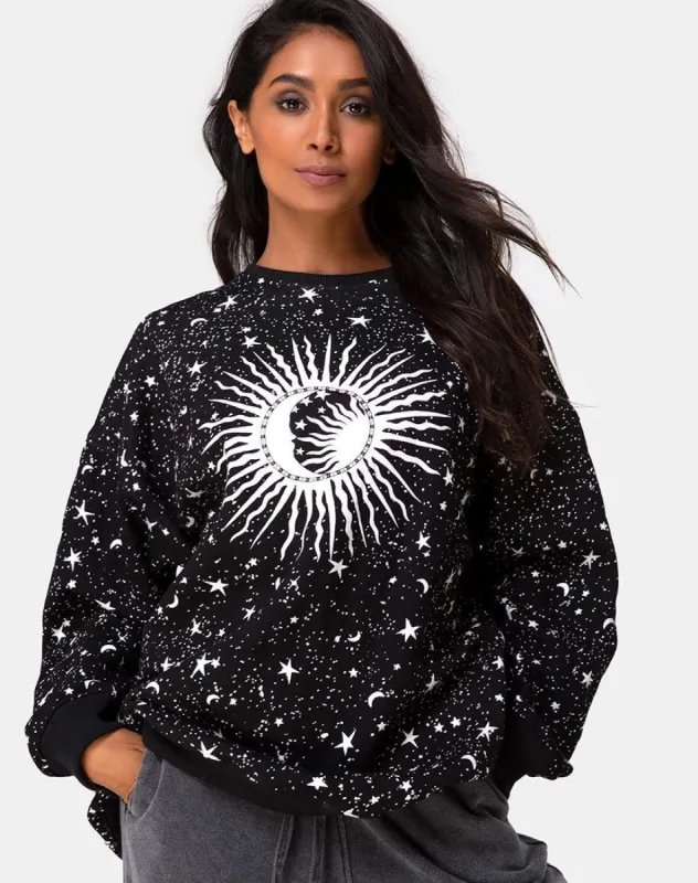 Shine Sweatshirt in Black Cosmos sold by Motel Rocks