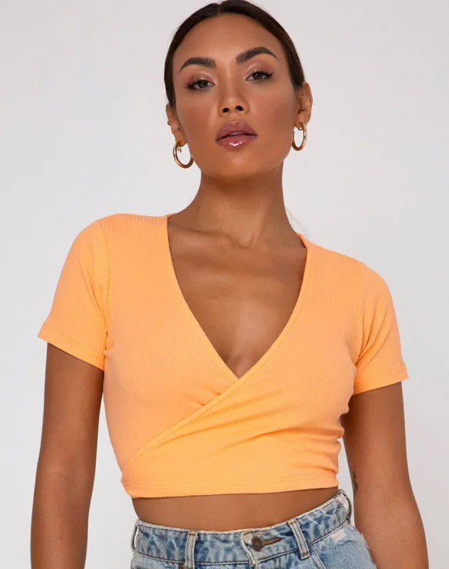 Bria Top in Rib Cantaloupe sold by Motel Rocks