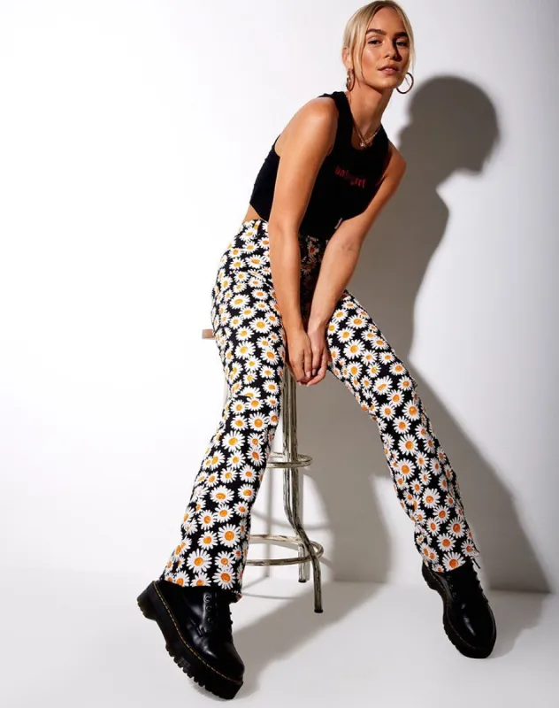 Zoven Trousers in Daisy Love Black sold by Motel Rocks