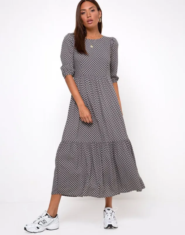 Ellery Maxi Dress in Check it Out Black sold by Motel Rocks