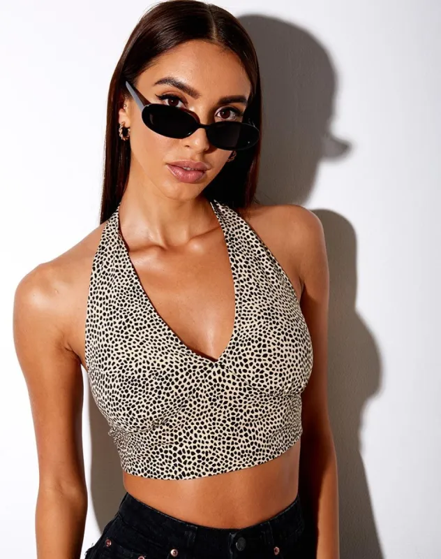 Naya Crop Top in Mini Croc Tan made by Motel Rocks