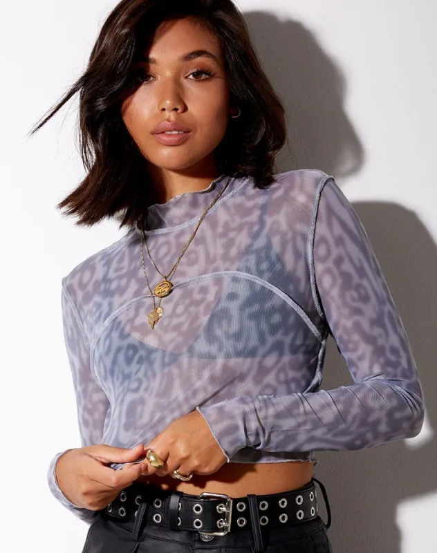 Paria Top in Liquid Leopard Grey made by Motel Rocks