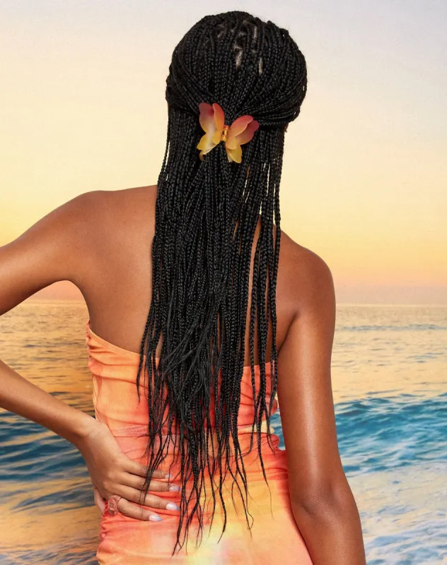 MOTEL X BARBARA Butterfly Hair Claw in Pink sold by Motel Rocks