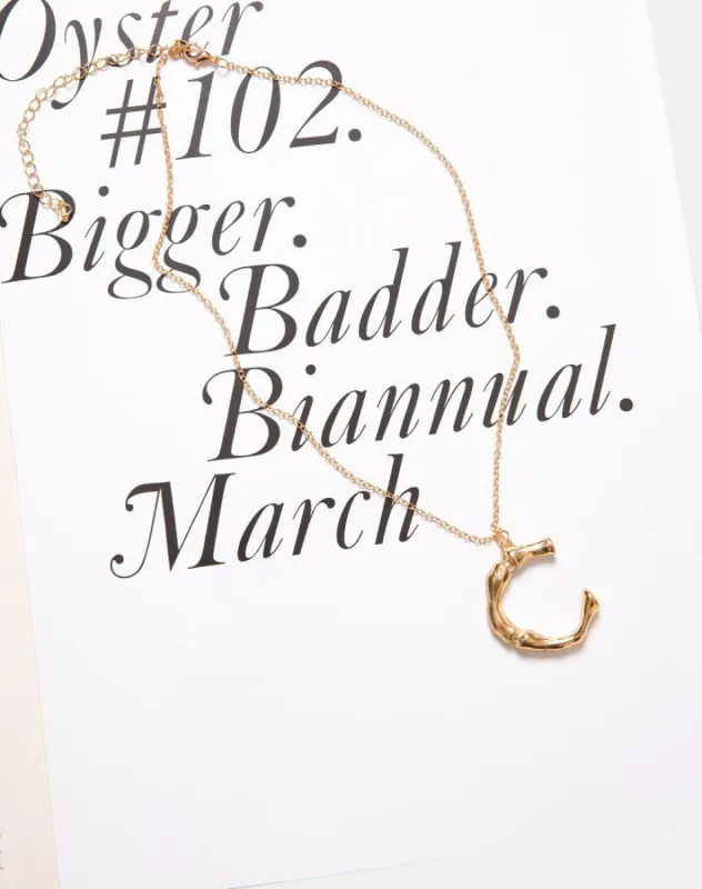 Necklace in Gold Letter C sold by Motel Rocks