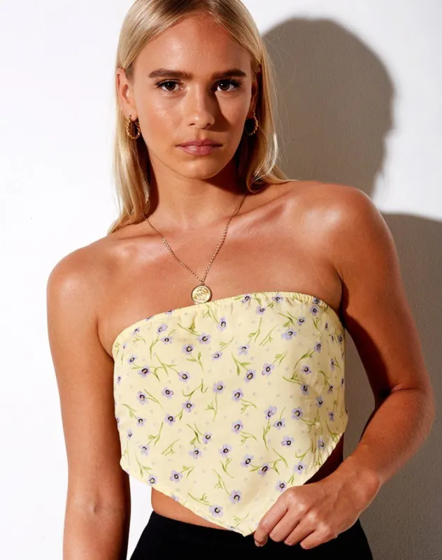 Nolda Top in Wild Flower Lemon Drop made by Motel Rocks