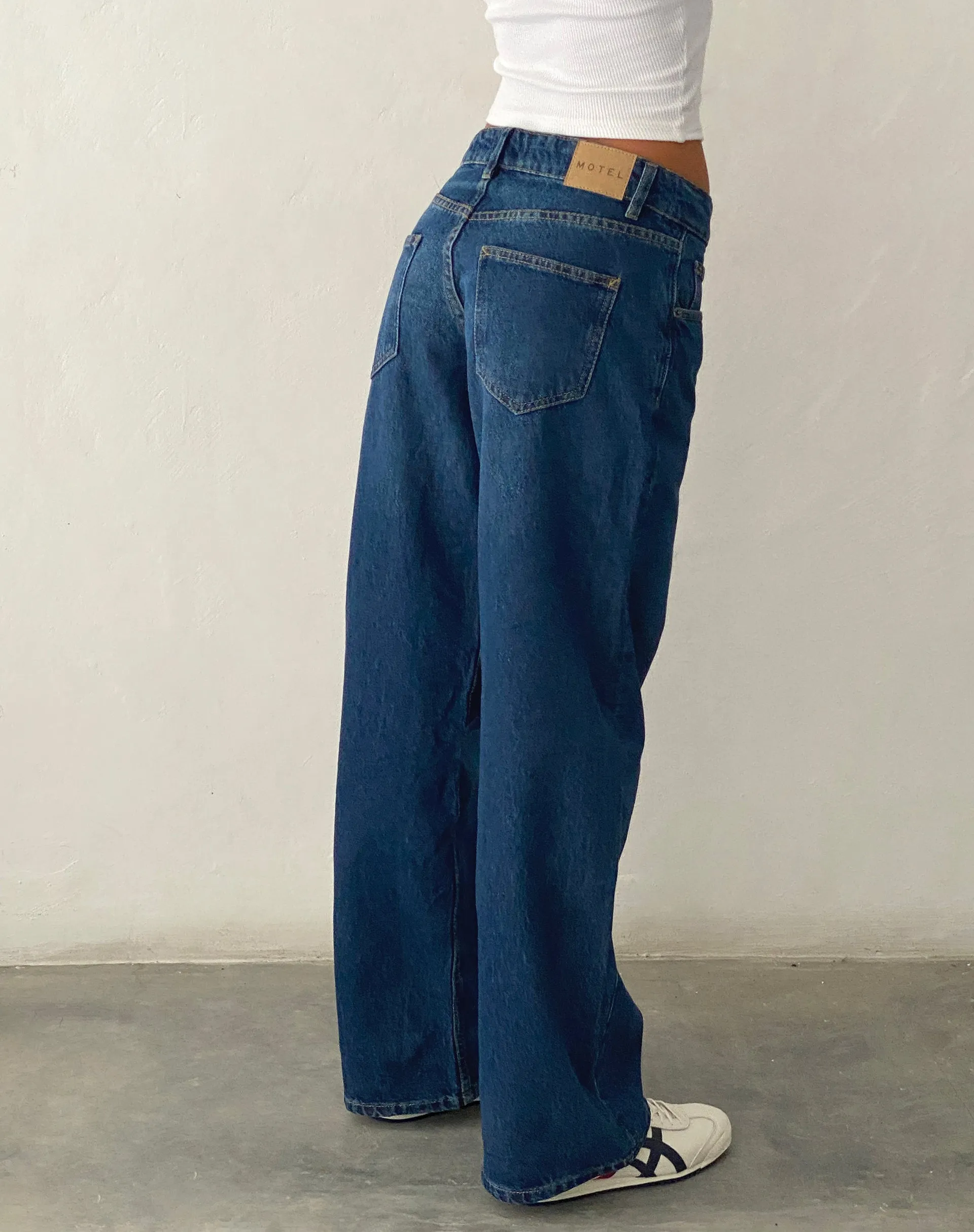 Low Rise Parallel Jeans in Mid Blue Used sold by Motel Rocks product image thumbnail 4