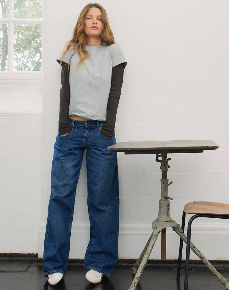 Low Rise Parallel Jeans in Mid Blue Used sold by Motel Rocks product image thumbnail 2