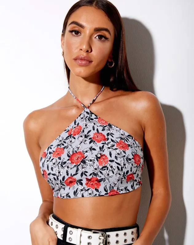 Maudy Crop Top in Blooming Rose sold by Motel Rocks