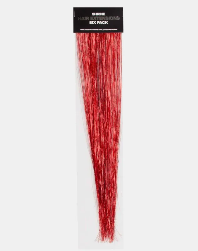 Red Tinsel Hair Extension by Shrine sold by Motel Rocks