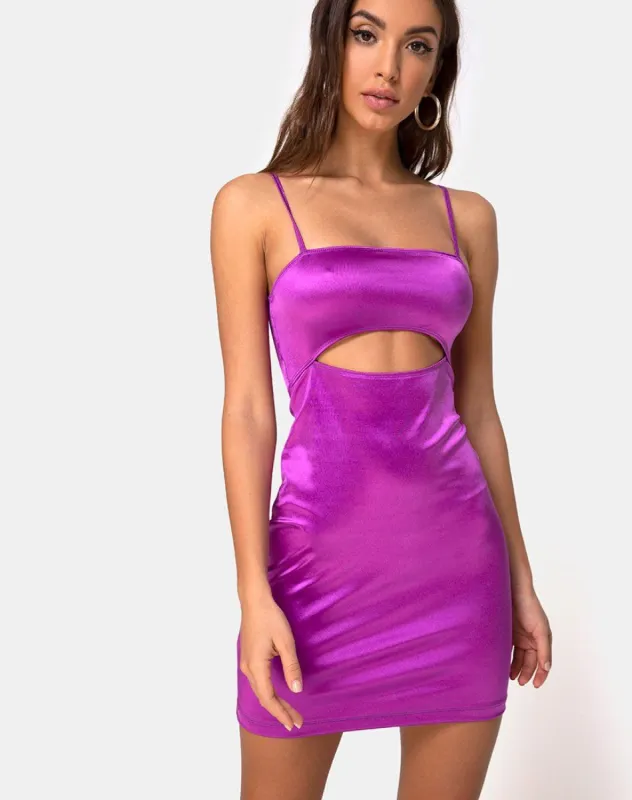 Sekka Dress in Satin Violet sold by Motel Rocks