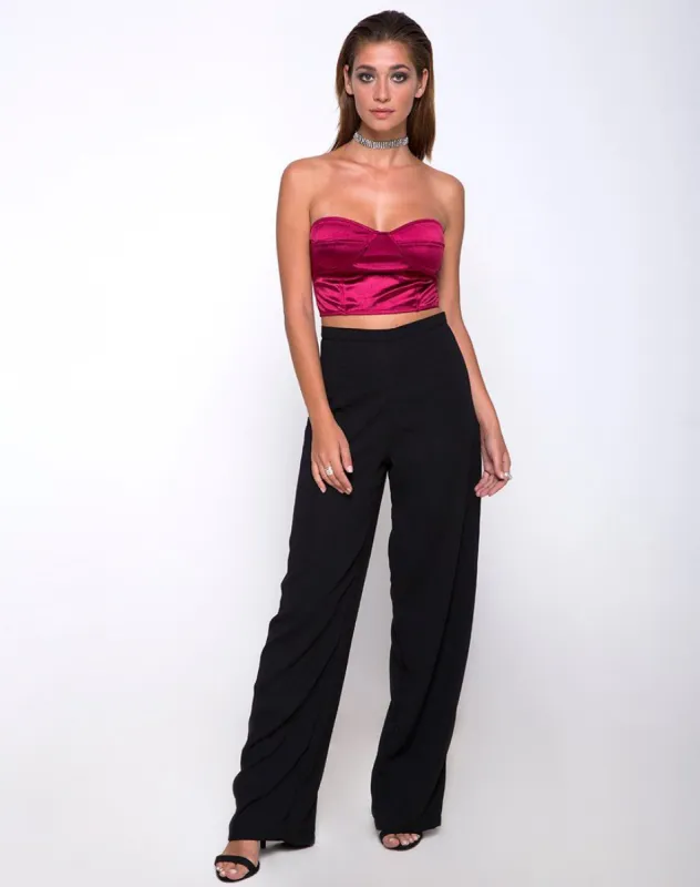 Ari Palazzo Pant in Black sold by Motel Rocks