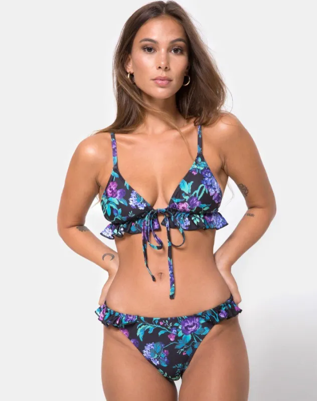 Ilona Bikini Top in Violet Dreams sold by Motel Rocks