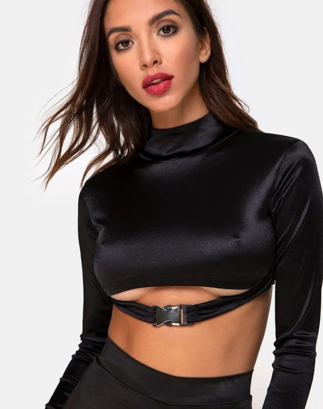 Moneca Top in Black sold by Motel Rocks
