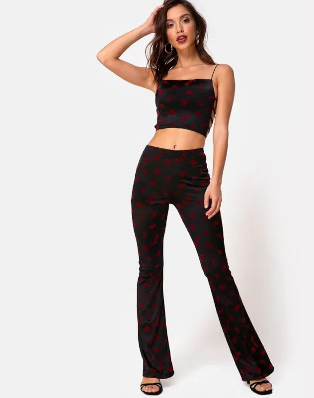 Jeva Flare Trouser in Japanesse Blossom sold by Motel Rocks