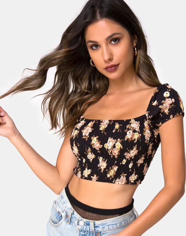 Alya Crop Top in Antique Rose sold by Motel Rocks