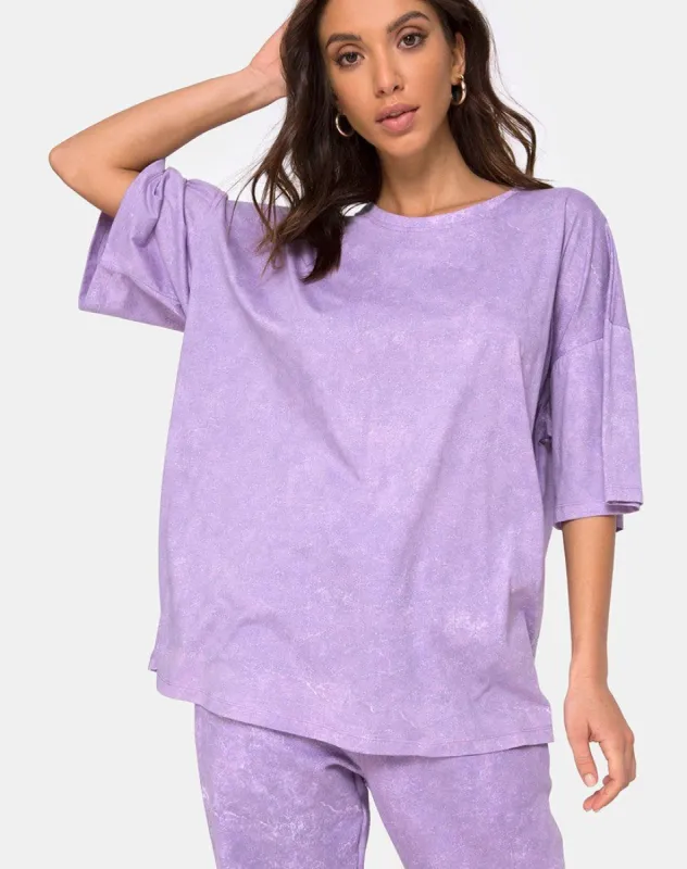 Botec Tee in Purple Acid Wash sold by Motel Rocks
