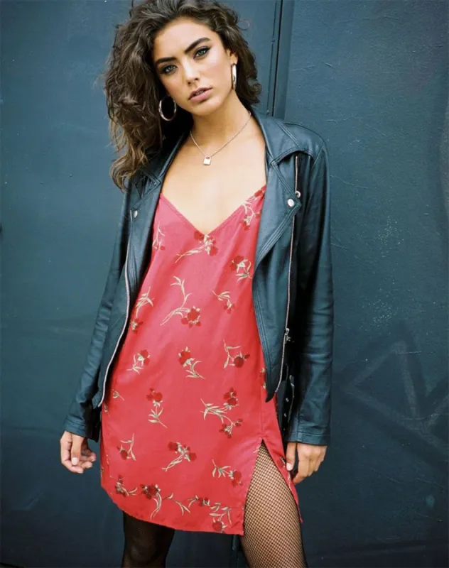 Batista Slip Dress in Rouge Rose Pink sold by Motel Rocks